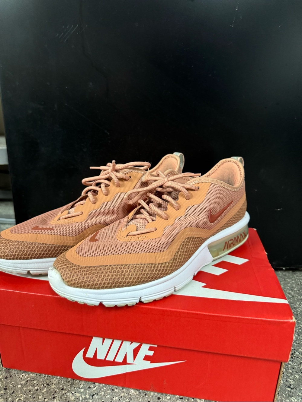 Nike Women’s Air Max Sneakers - Tan/Rust Pink